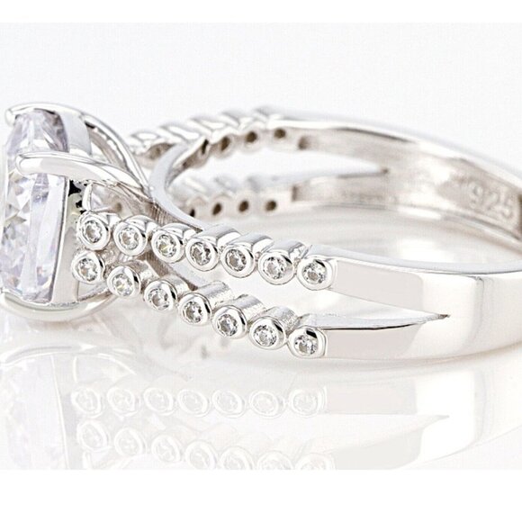 White Cubic Zirconia Rhodium Over Sterling Silver Ring 4.25ctw Size 8 - Picture 3 of 8